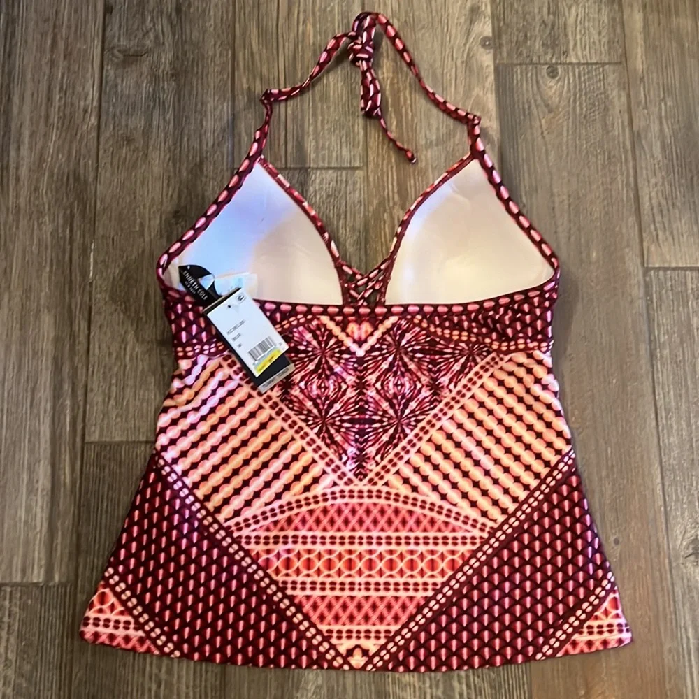 NWT Kenneth Cole Push Up Tummy Toner Tankini Swim Top M Medium Shape Enhancing - Picture 6 of 14